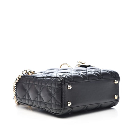 Christian Dior Lambskin Cannage Mini Lady Dior Black 4 of 13