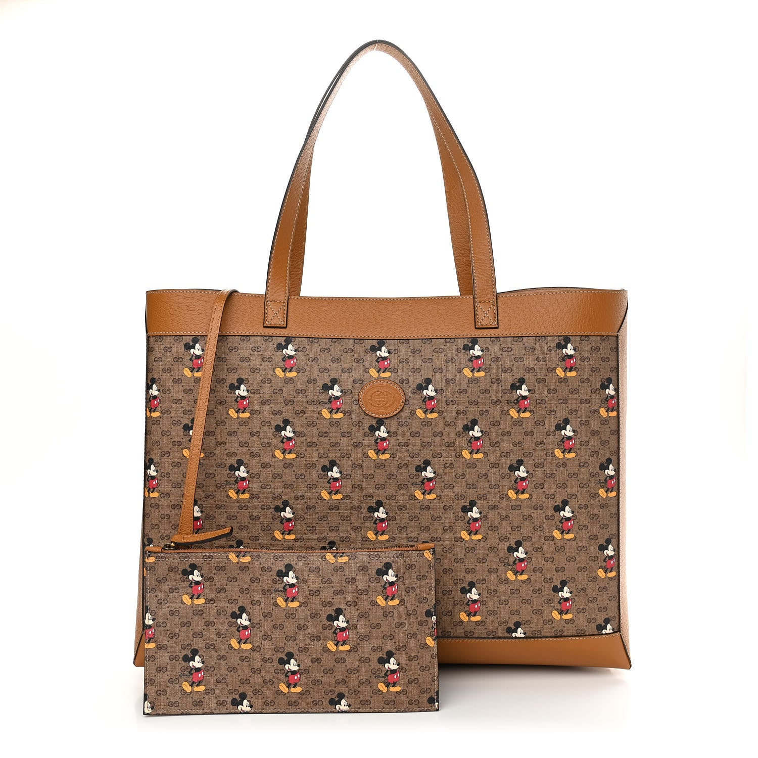 Gucci X DISNEY Mini Vintage GG Supreme Monogram Mickey Mouse Large Shopping Tote Beige Vintage Sun Oil 1 of 11
