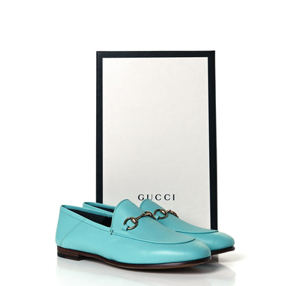 Gucci Lambskin Womens Brixton Horsebit Loafers 37.5 New Acquamarine 9 of 9