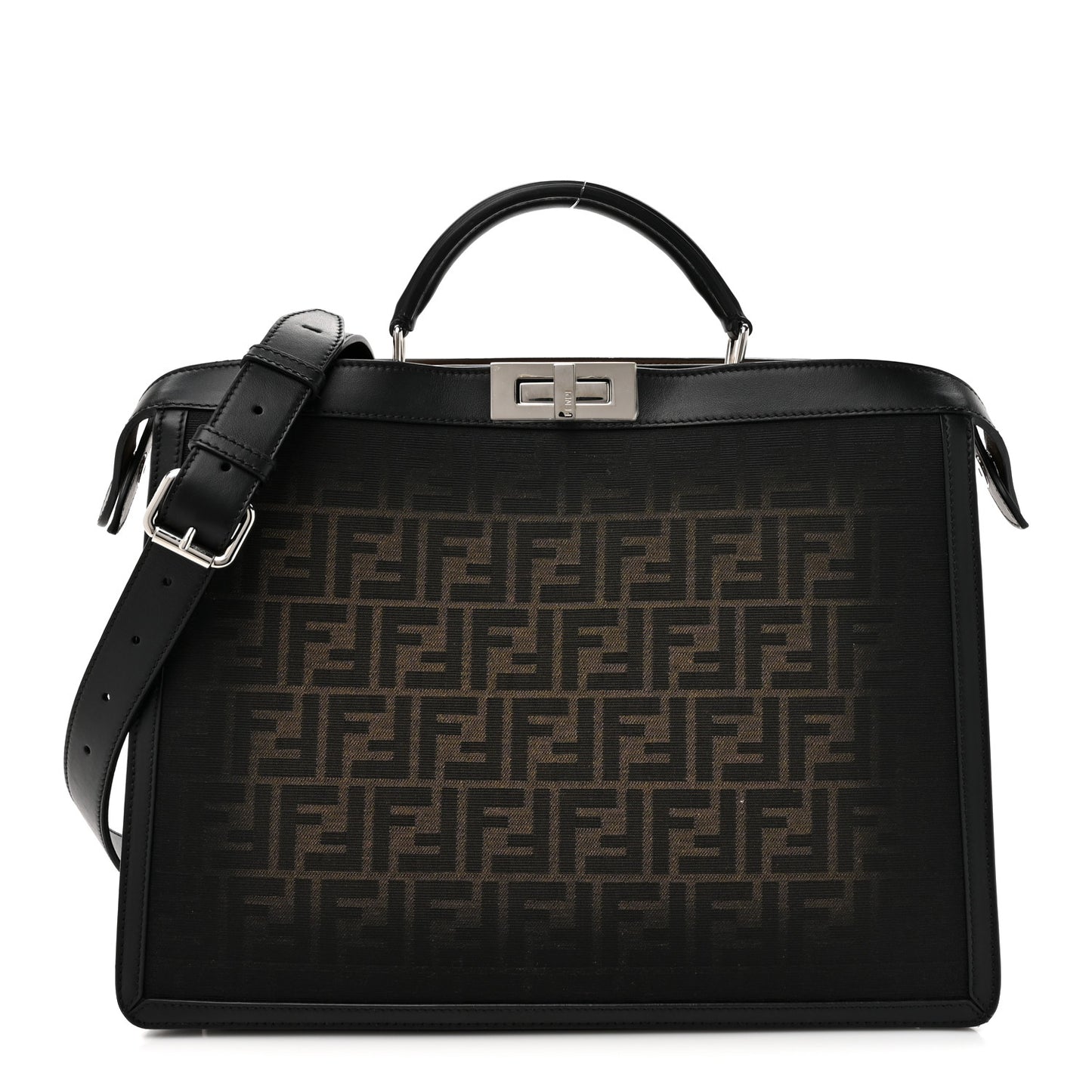 FF Vitello King Jacquard 1974 Medium Peekaboo I SEE U Satchel Brown