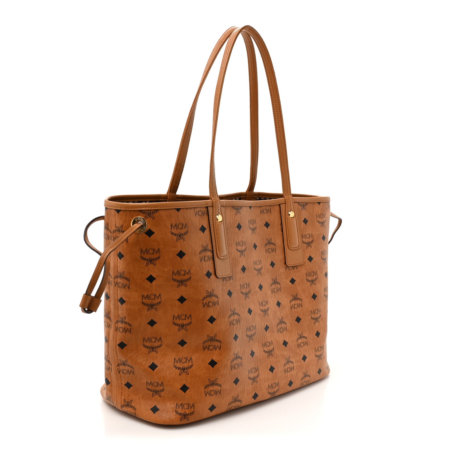 Visetos Medium Liz Reversible Shopper Tote Cognac