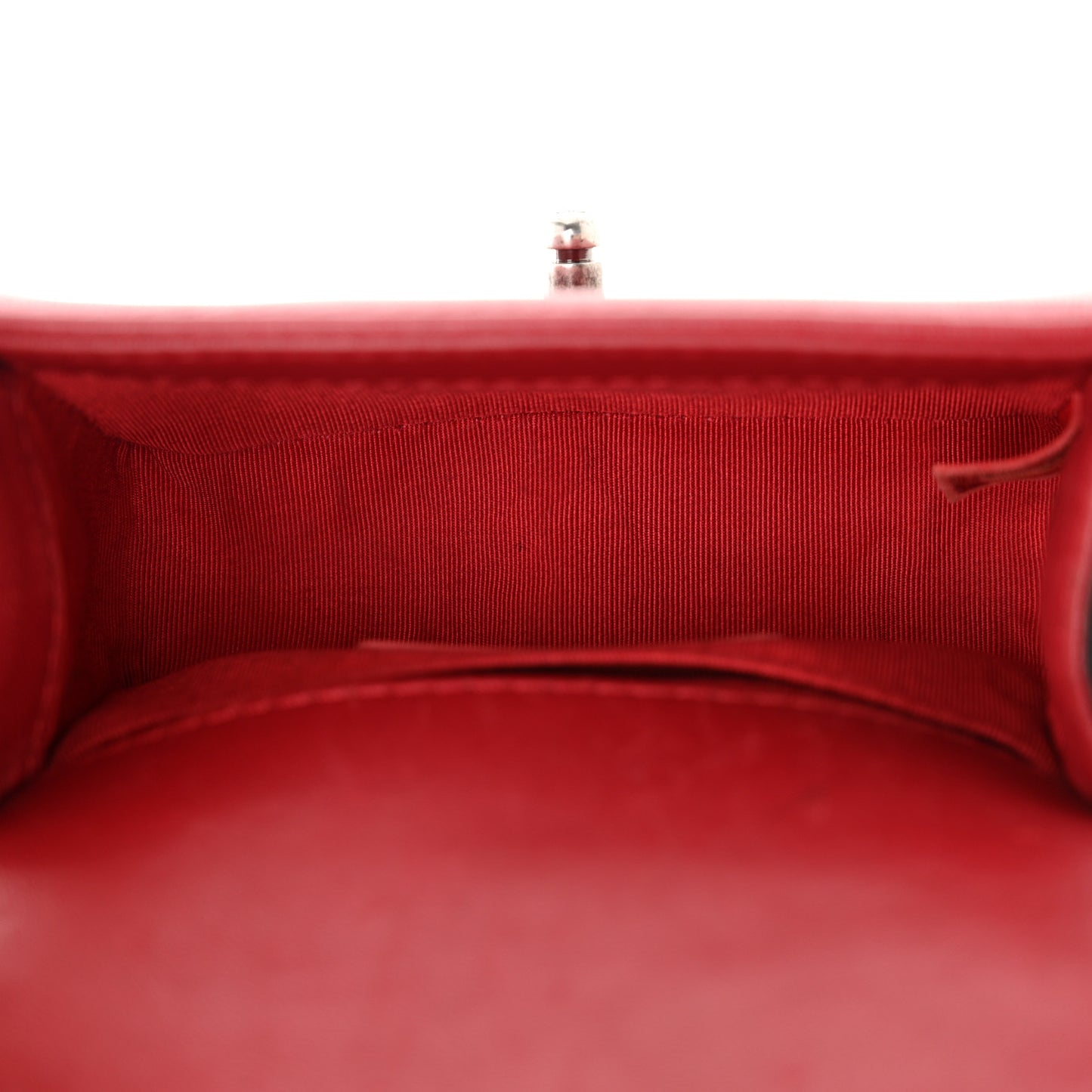 Calfskin Quilted Mini Boy Flap Black Red