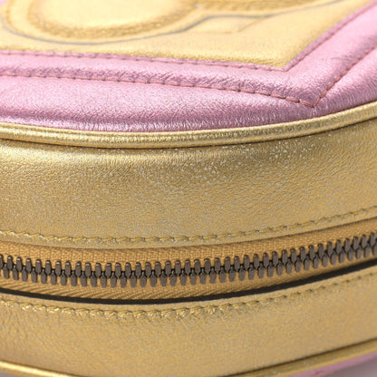 Gucci Metallic Nappa Matelasse Heart Mini GG Marmont Round Shoulder Bag Oro Vecchio Rosa 11 of 12
