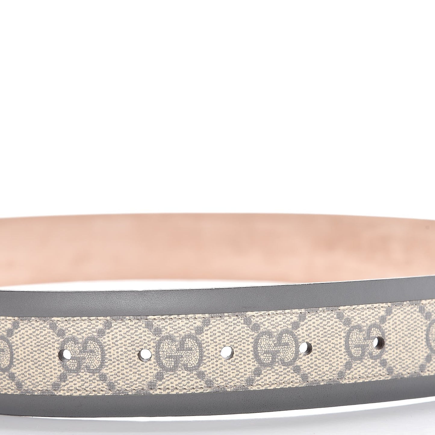 GG Supreme Monogram Selleria Interlocking G 40mm Belt 100 40 Ecru Grigio