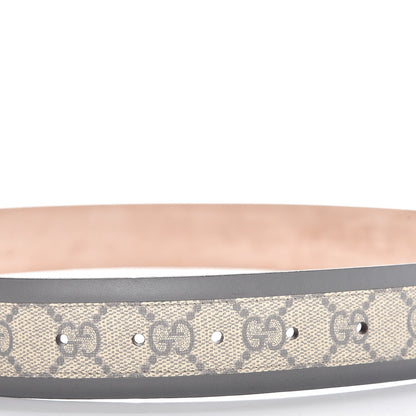 Gucci GG Supreme Monogram Selleria Interlocking G 40mm Belt 100 40 Ecru Grigio 5 of 7