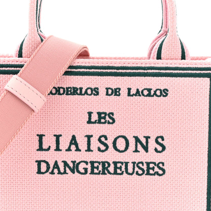 Christian Dior Canvas Embroidered Book Cover Mini Book Tote Pink Green 8 of 10