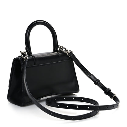 Balenciaga Box Calfskin Graffiti Logo Hourglass Top Handle Bag XS Black Silver 3 of 13
