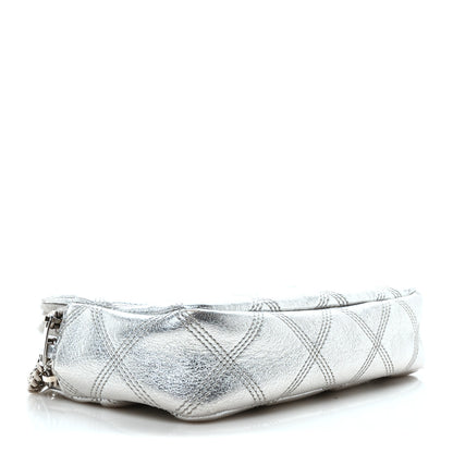 Saint Laurent Metallic Lambskin Quilted Mini Becky Double Zip Bag Argento 4 of 10