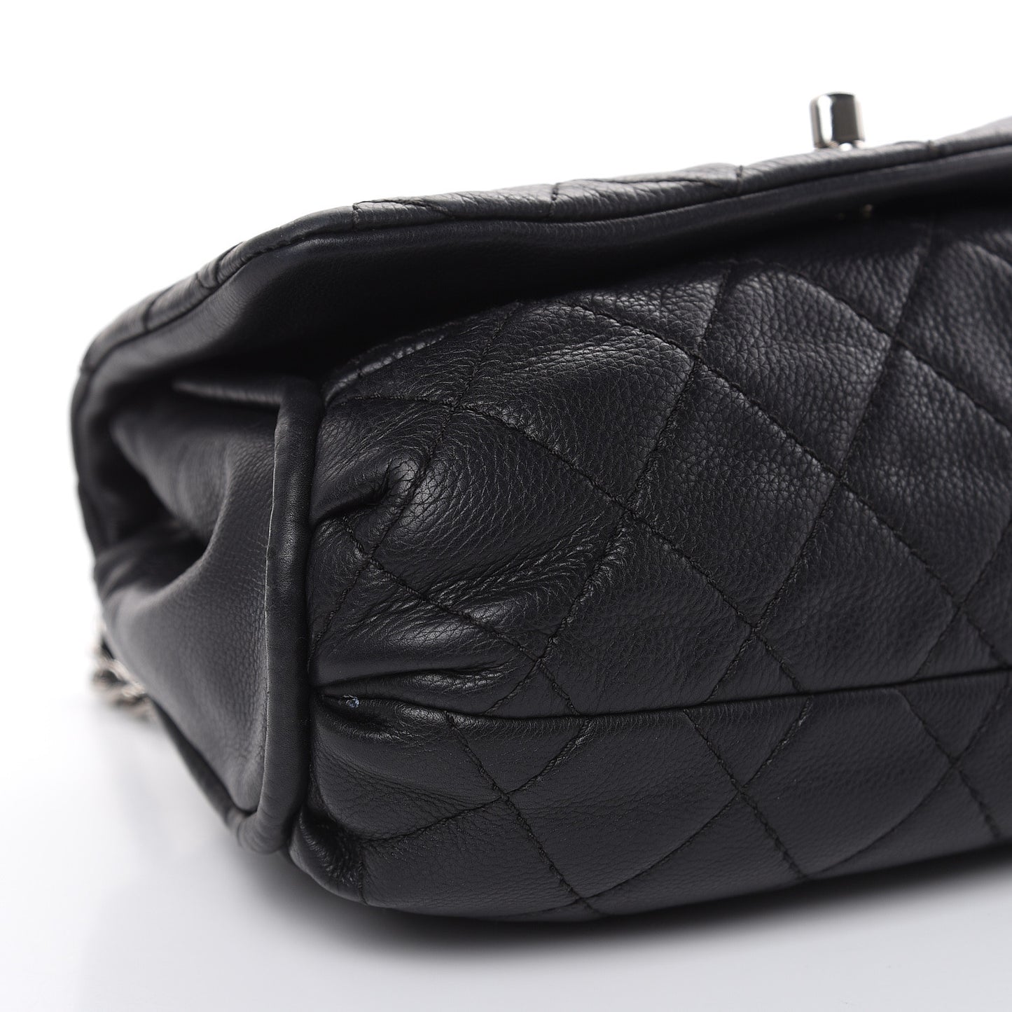 Grained Calfskin Single Flap Black