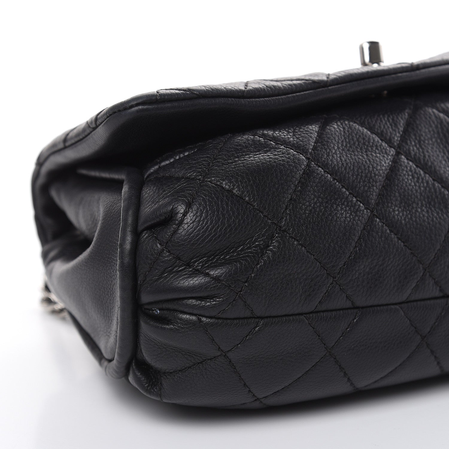 Chanel Grained Calfskin Single Flap Black 8 of 18