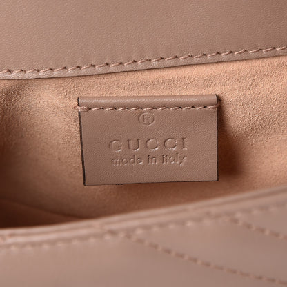 Gucci Calfskin Matelasse Super Mini GG Marmont Shoulder Bag Porcelain Rose 6 of 9