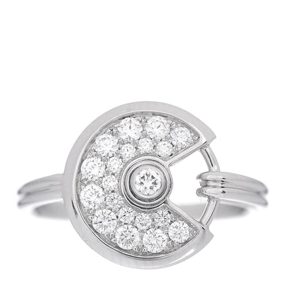 Cartier 18K White Gold Diamond Amulette de Cartier Paved Ring 49 4.75 1 of 6