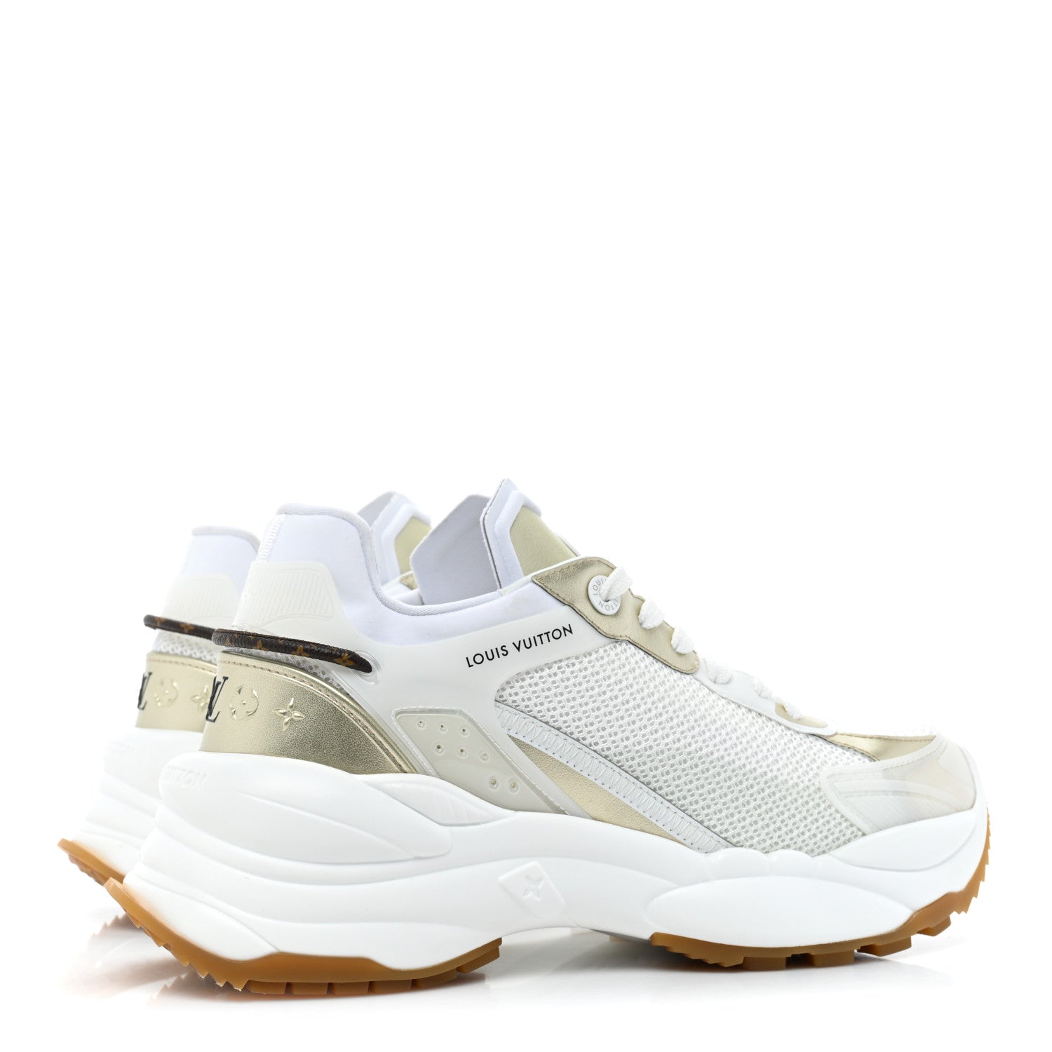 Louis Vuitton Monogram Calfskin Run 55 Sneakers 40.5 White 5 of 9