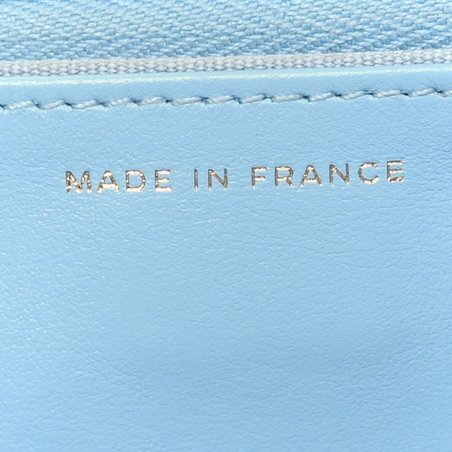 Caviar Quilted Wallet on Chain WOC Light Blue