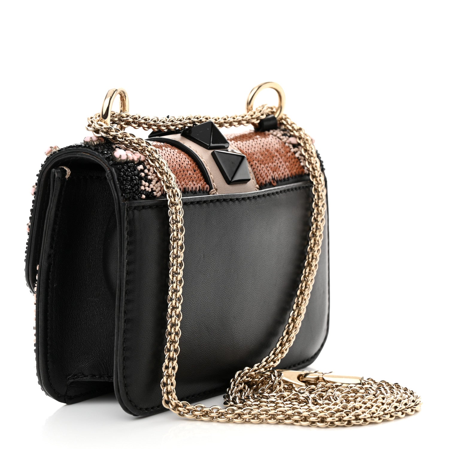 Valentino Garavani Vitello Crystal Embellished Mini Glam Lock Rockstud Flap Multicolor 3 of 10
