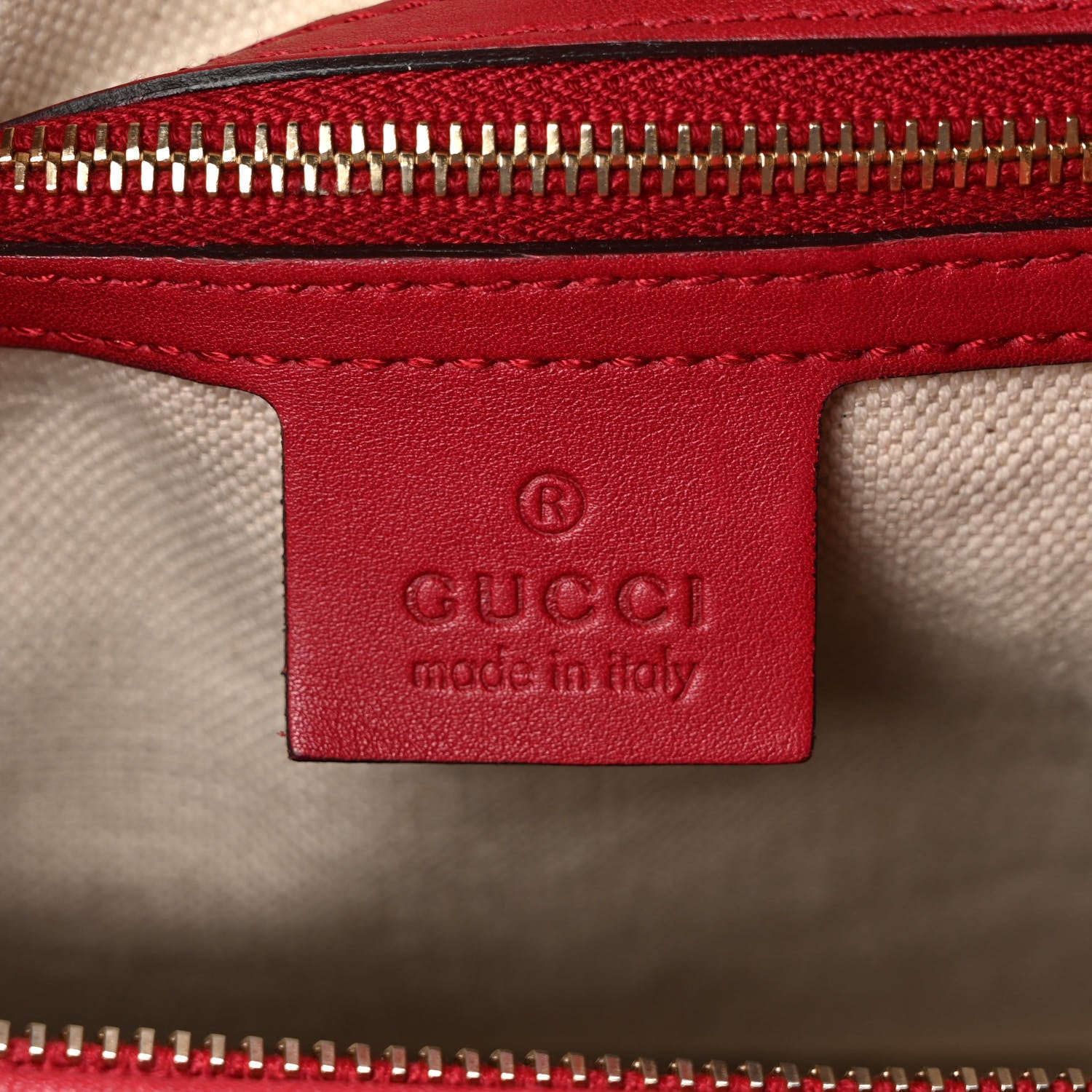 Gucci Calfskin Microguccissima Trim Medium Boston Raspberry Red 6 of 10