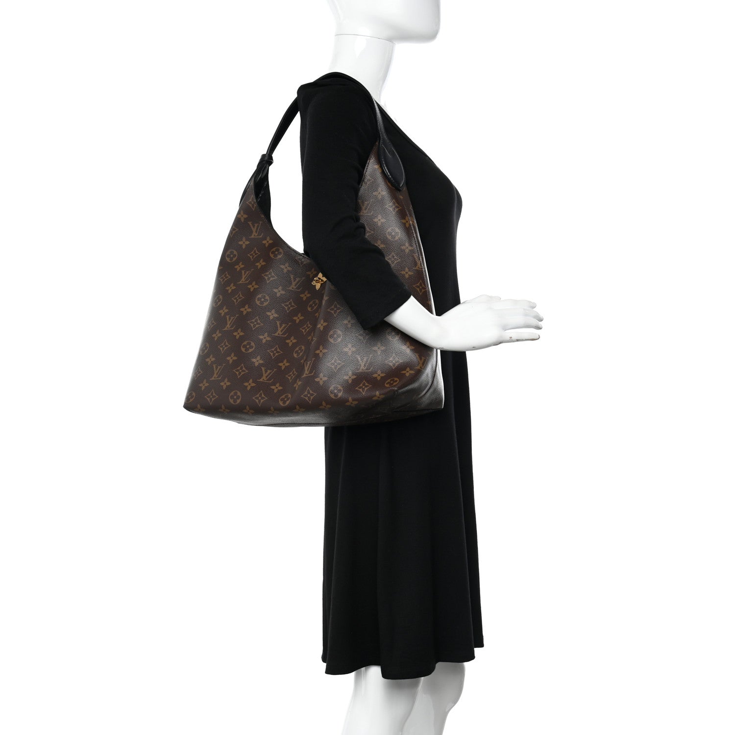 Louis Vuitton Monogram Flower Hobo Black 2 of 11
