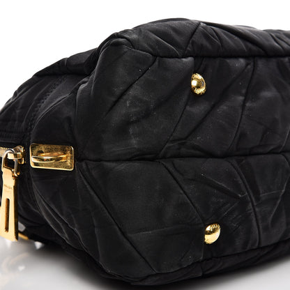 Prada Nylon Chevron Quilted Dome Satchel Black 11 of 12