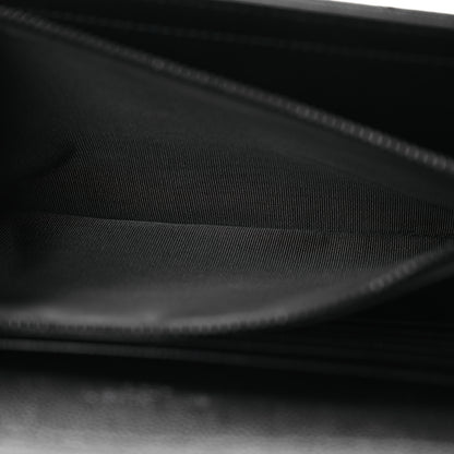 Saint Laurent Grain De Poudre Matelasse Chevron Monogram Monochrome Chain Wallet Black 6 of 13