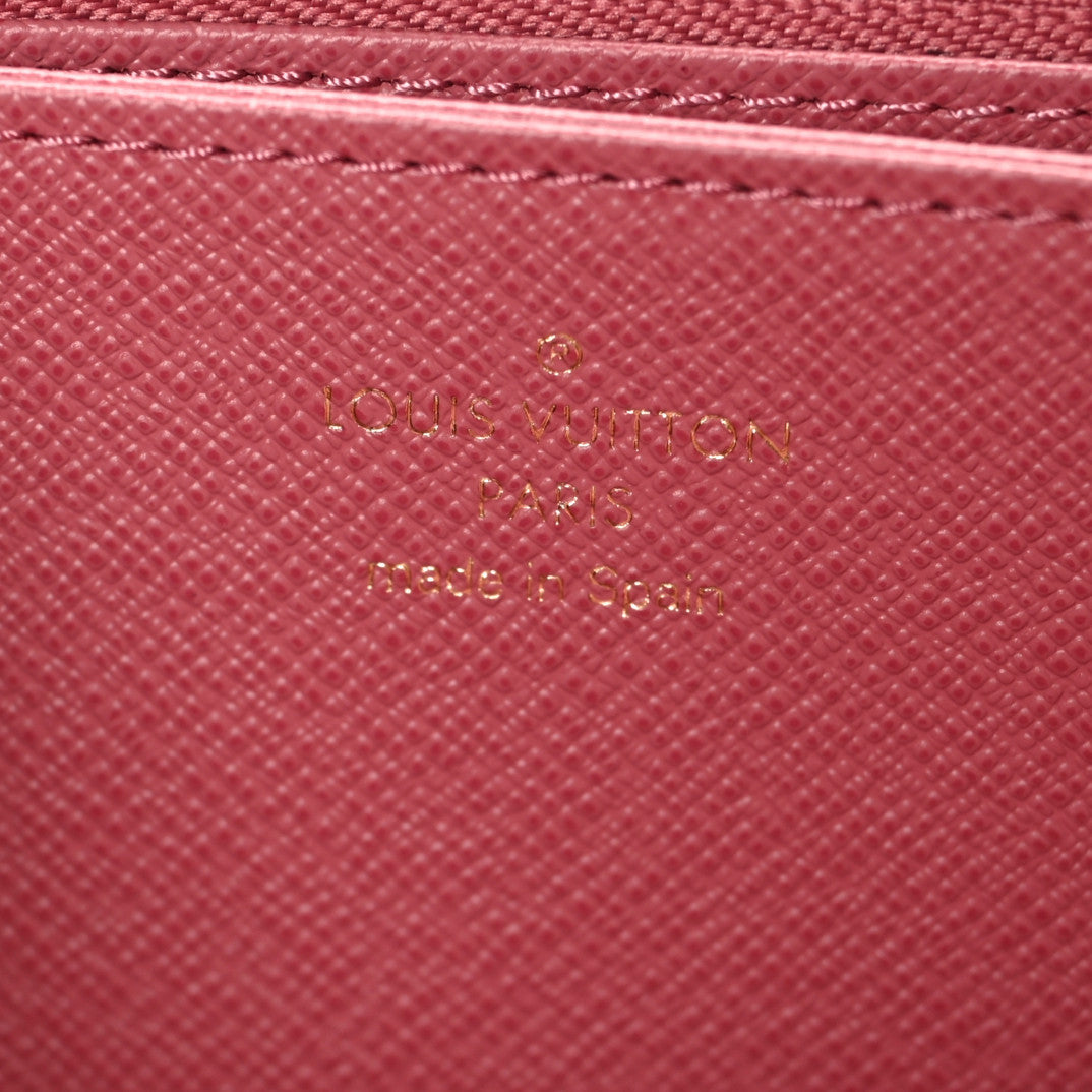 Louis Vuitton Denim Monogram Jacquard Zippy Wallet Pink 6 of 7