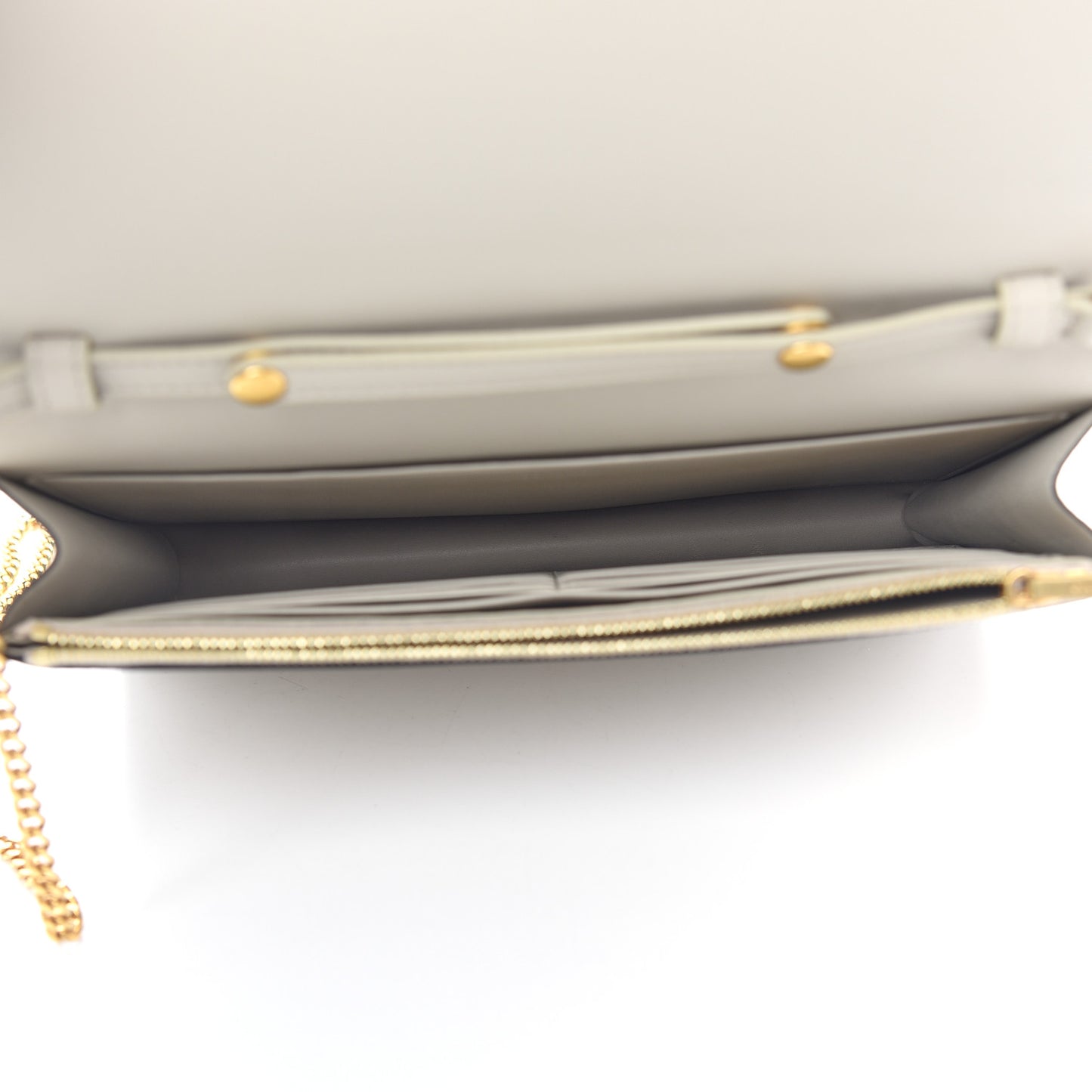 Smooth Lambskin Frame Evening Chain Clutch Grey Storm