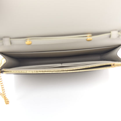 Celine Smooth Lambskin Frame Evening Chain Clutch Grey Storm 6 of 9