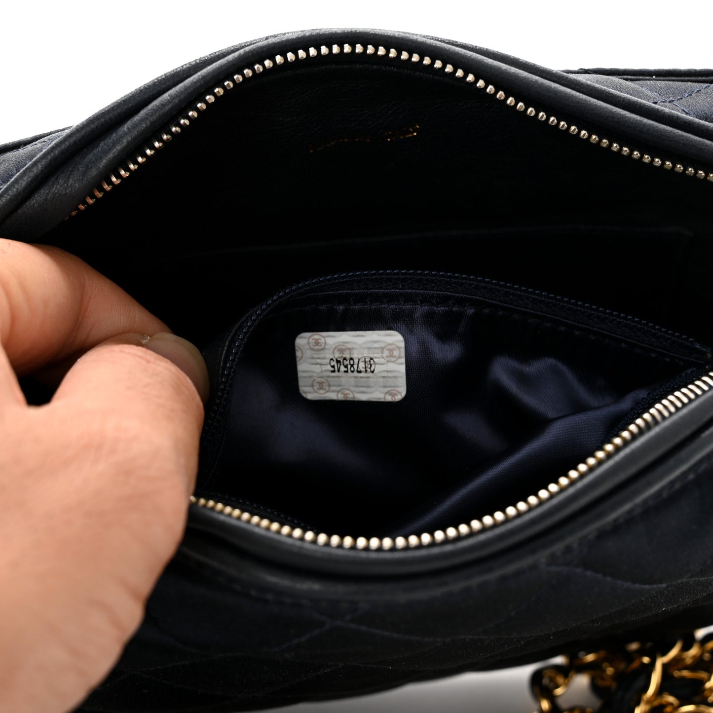 Satin Diamond Quilted Tassel CC Camera Case Black