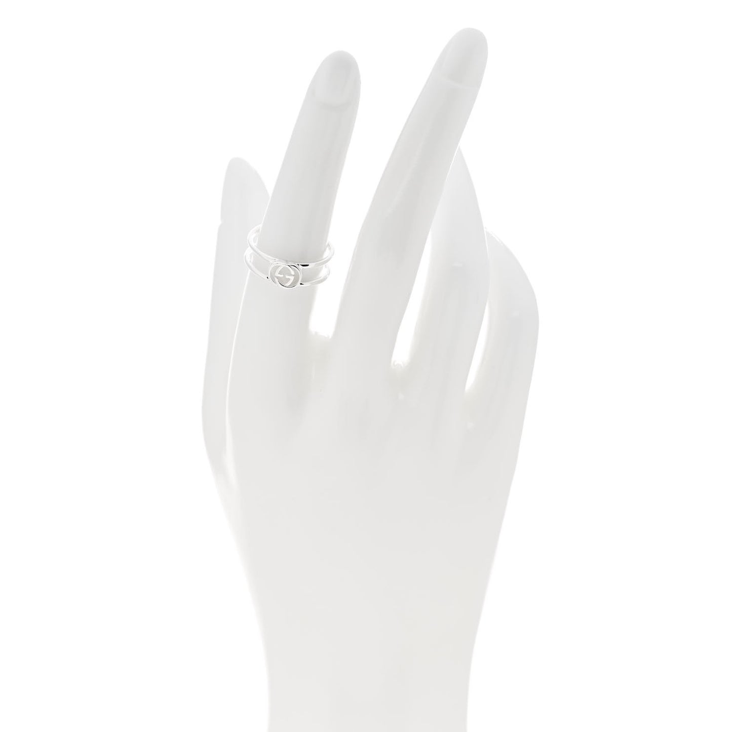Sterling Silver 6mm Interlocking G Open Band Ring 53 6.25