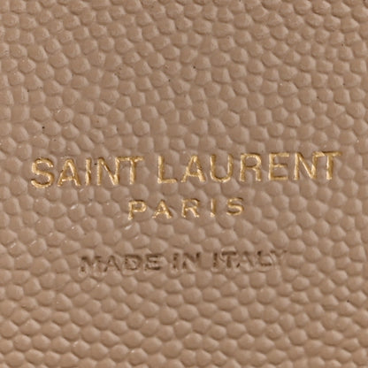 Saint Laurent Grain De Poudre Textured Mixed Matelasse Triquilt Monogram Clutch Dark Beige 6 of 7