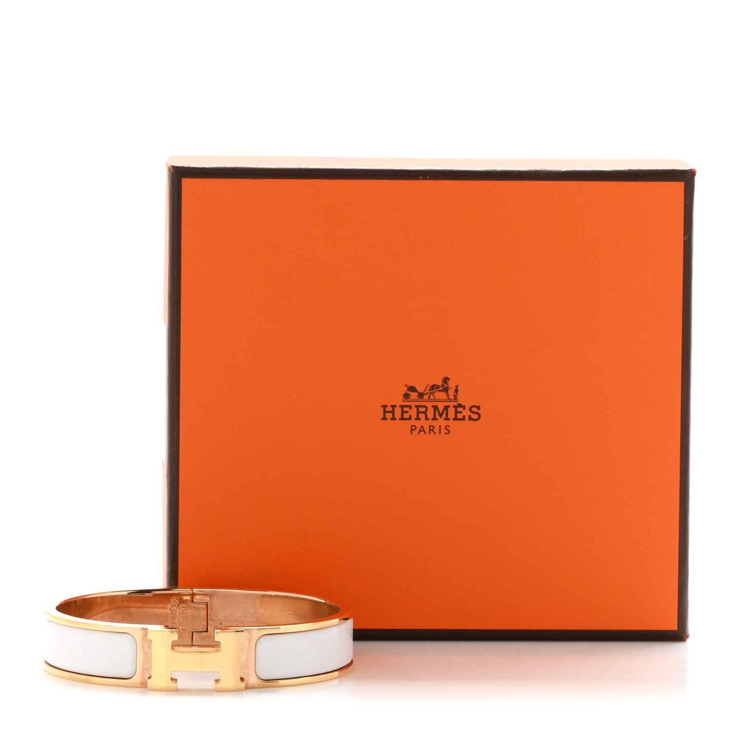 Hermes Enamel Narrow Clic Clac H Bracelet PM White 5 of 5