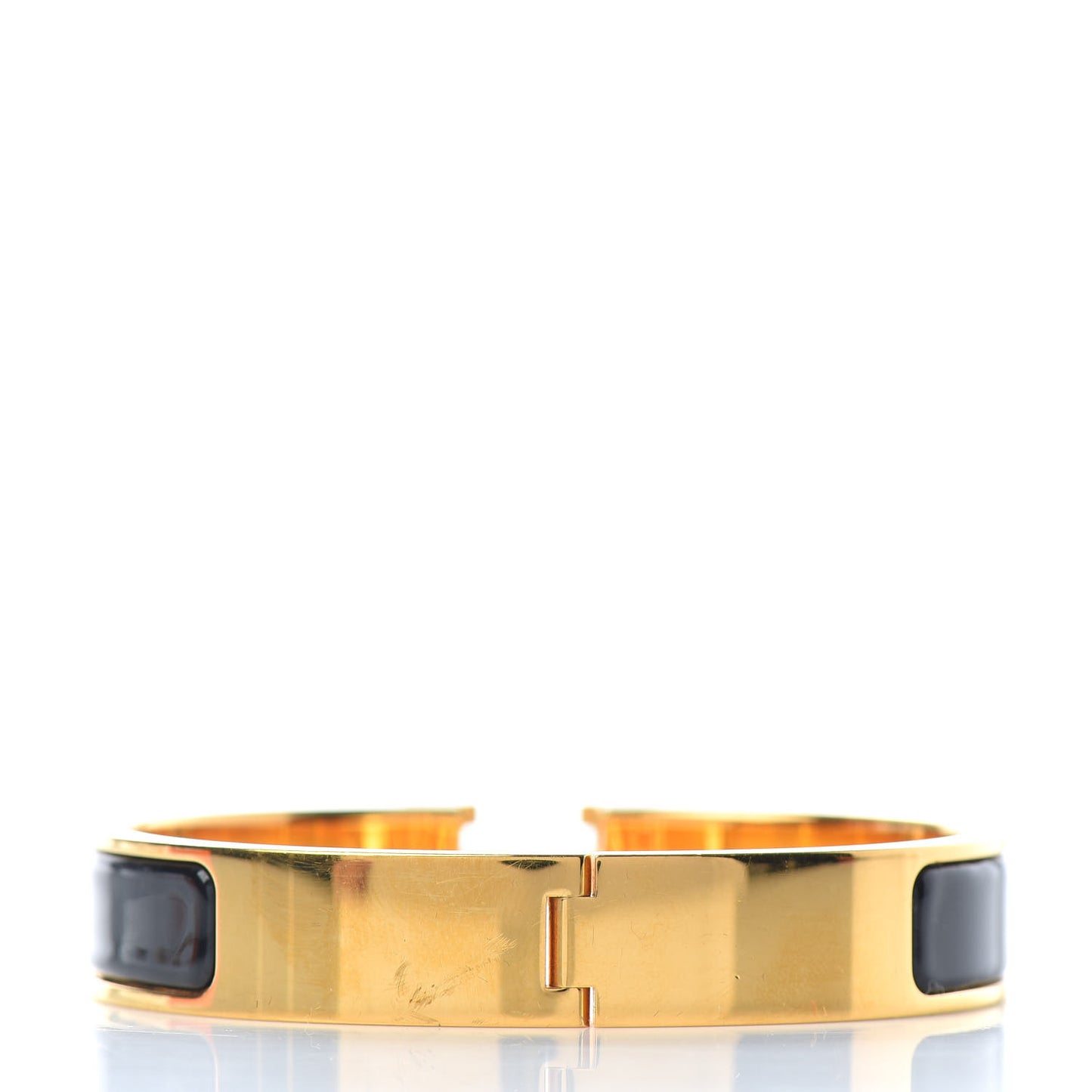 Enamel Narrow Clic Clac H Bracelet PM Black