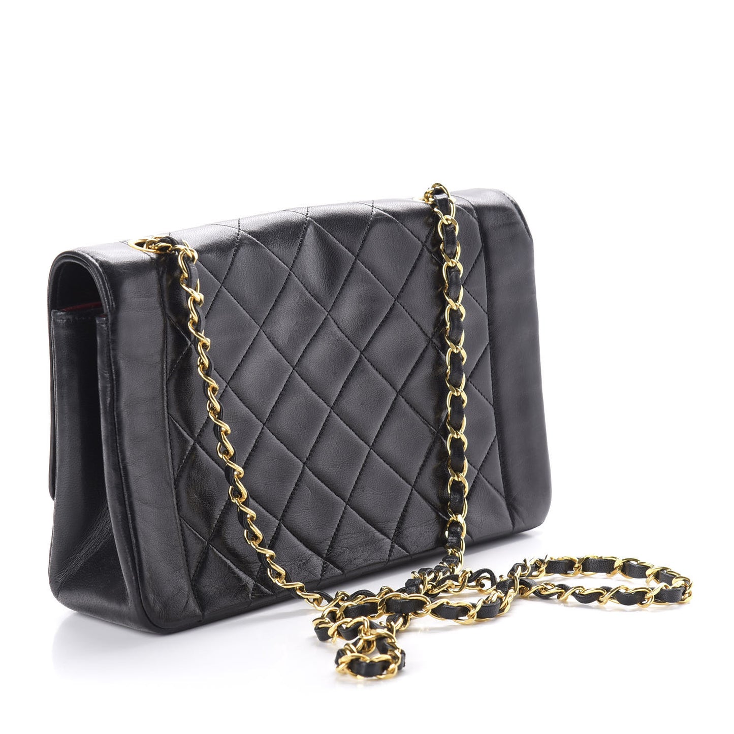 Lambskin Quilted Medium Single Flap Black