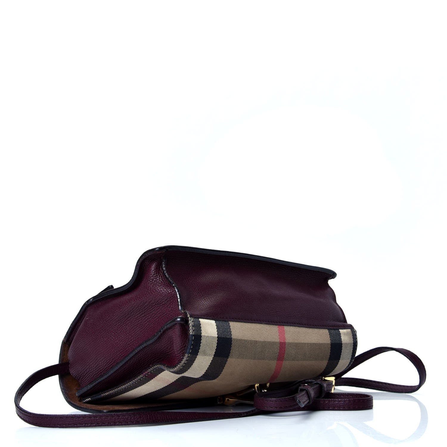 Burberry Derby Calfskin House Check Small Macken Crossbody Bag Mahogany Red 4 of 5