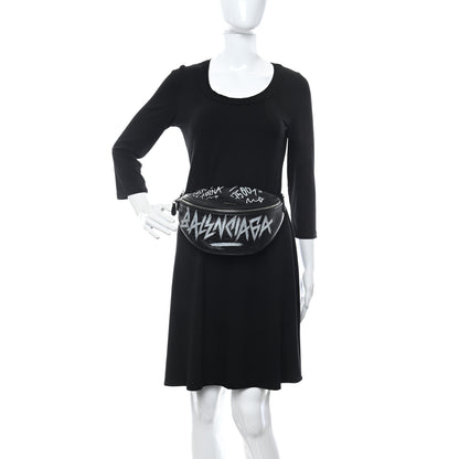 Balenciaga Agneau Arena Graffiti All Over XS Souvenir Belt Bag Black White 2 of 8