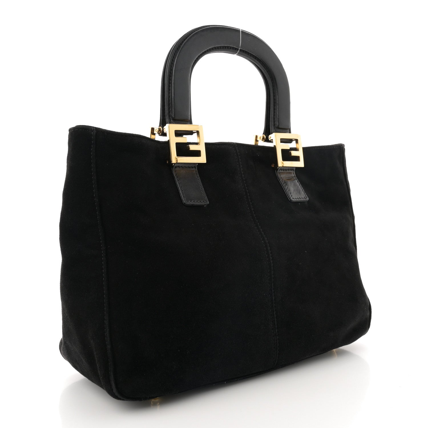 Fendi Suede Calfskin Holdall Tote Black 3 of 11
