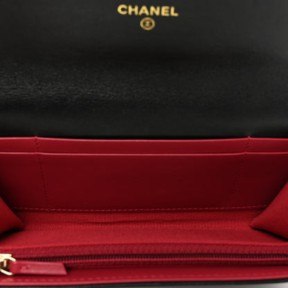 Chanel Lambskin Quilted Chanel 19 Flap Wallet Black 5 of 9