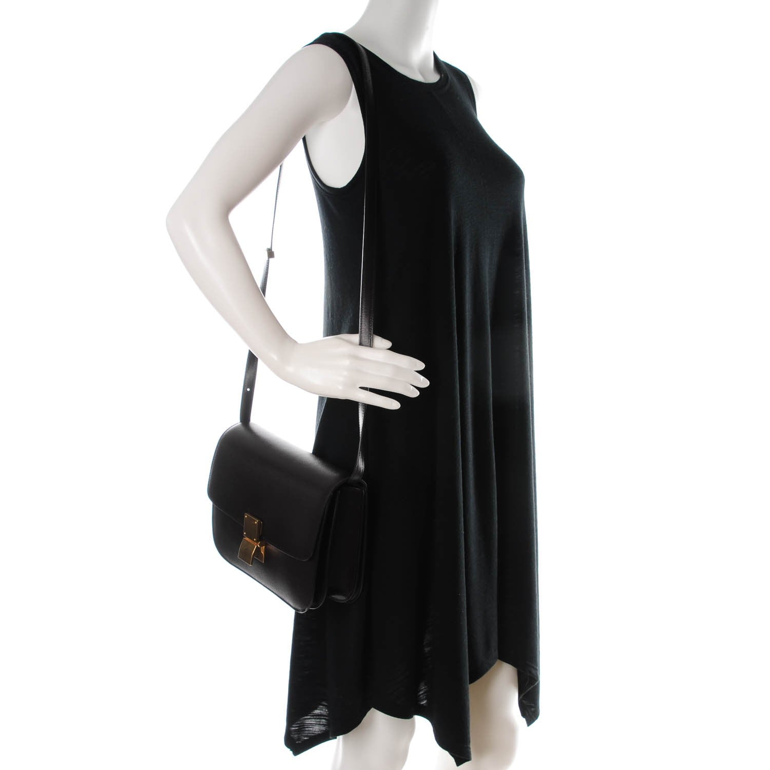 Celine Liege Calfskin Medium Classic Box Flap Bag Espresso 2 of 7