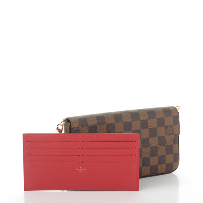 Louis Vuitton Damier Ebene Pochette Felicie Chain Wallet 6 of 10
