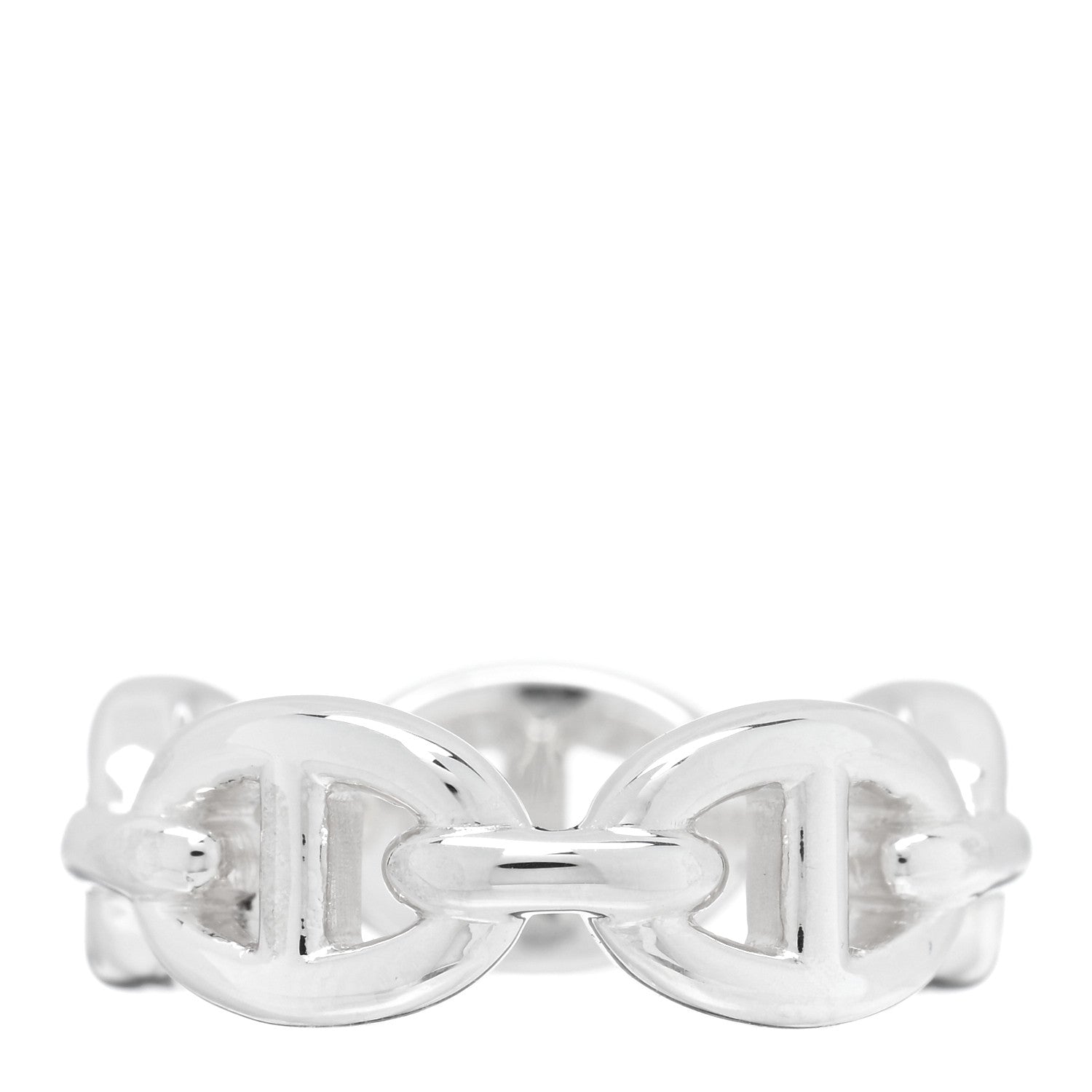 Hermes Sterling Silver PM Chaine d'Ancre Enchainee Band Ring 51 5.75 3 of 5
