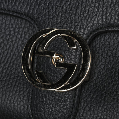 Gucci Dollar Calfskin Interlocking G Top Handle Shoulder Bag Black 11 of 12
