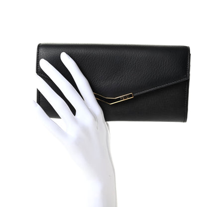 Fendi Vitello Elite Flamingo 2Jours Continental Wallet Black 2 of 7