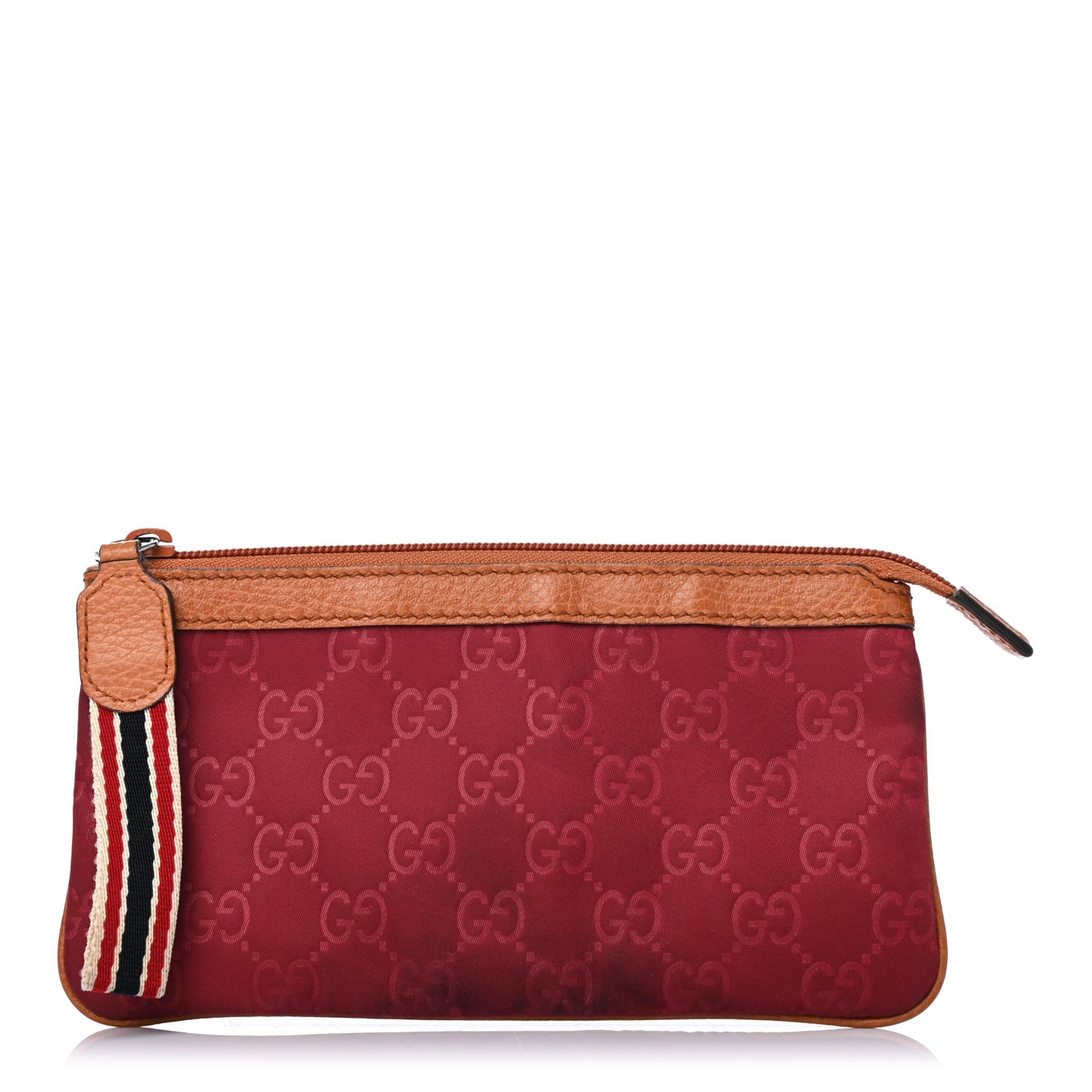 Nylon Guccissima Zip Pouch Red