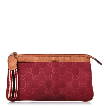 Gucci Nylon Guccissima Zip Pouch Red 1 of 4