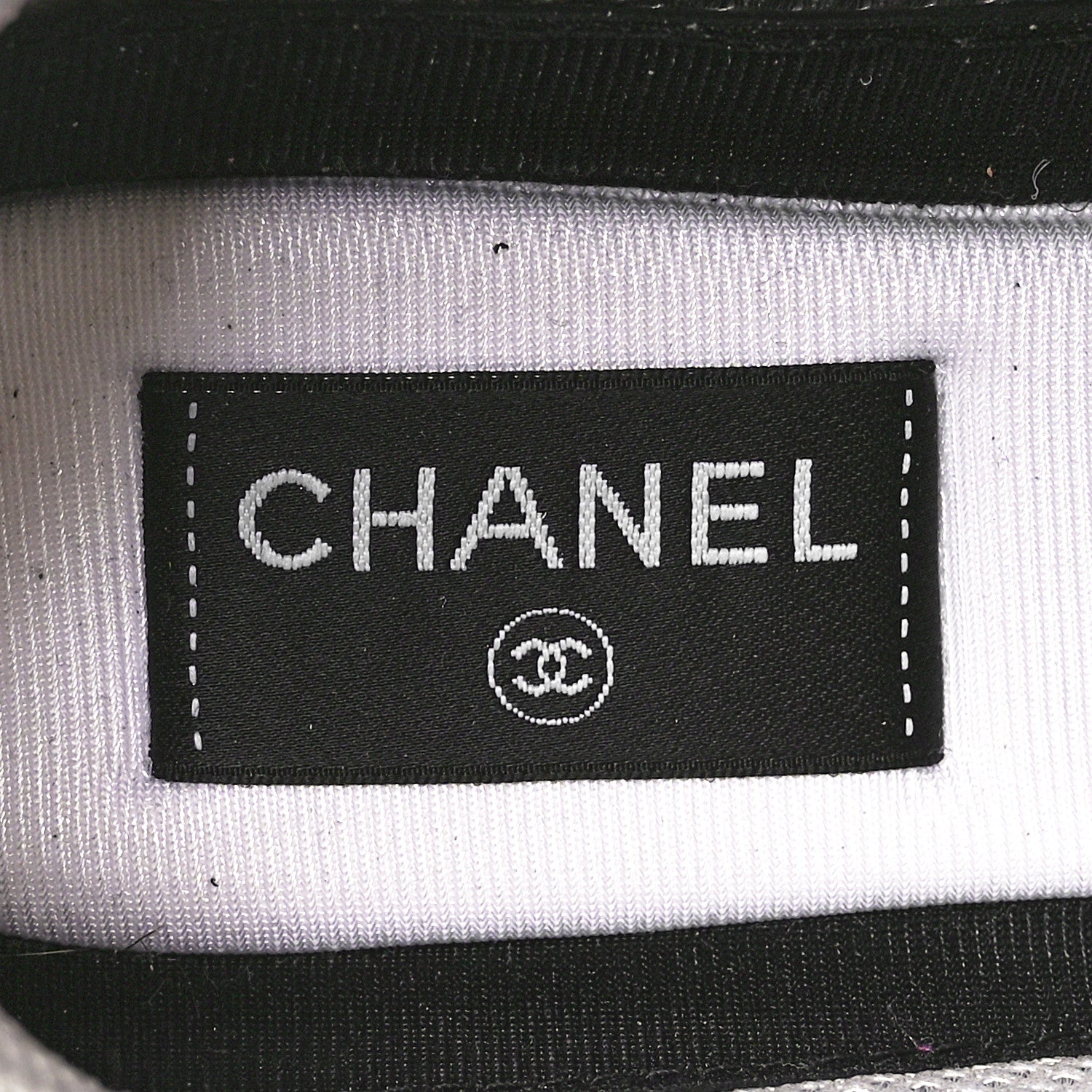 Chanel Mesh Suede Grained Calfskin Womens CC Sneakers 39 Black White 7 of 8
