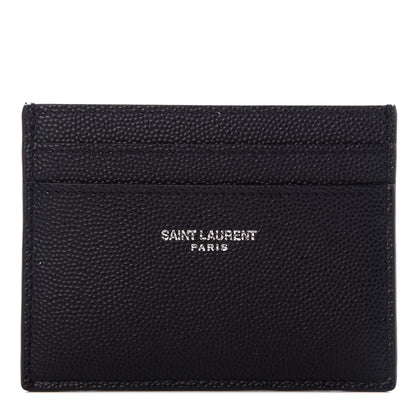 Saint Laurent Grain De Poudre Card Case Black 1 of 8
