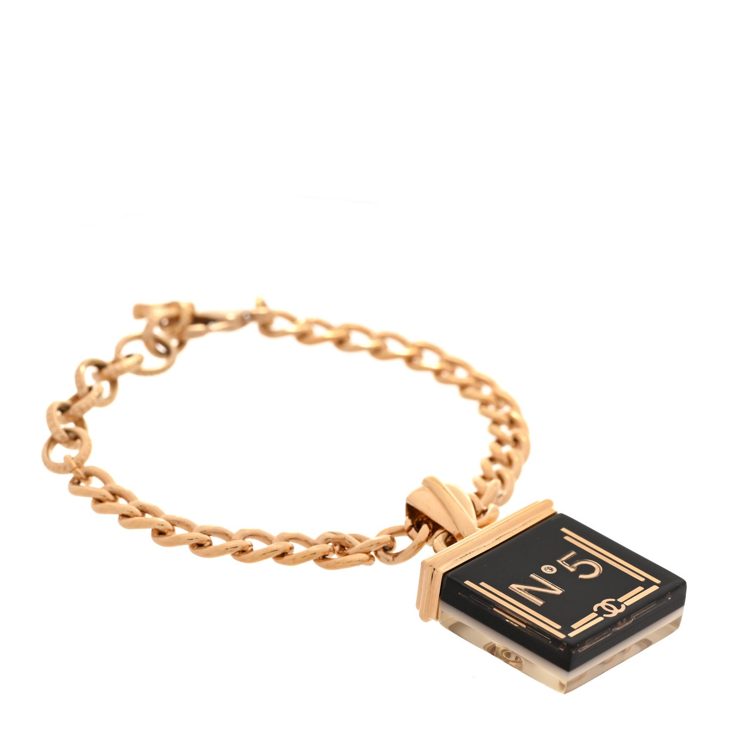 Metal Resin Crystal No 5 Bracelet Gold Black White