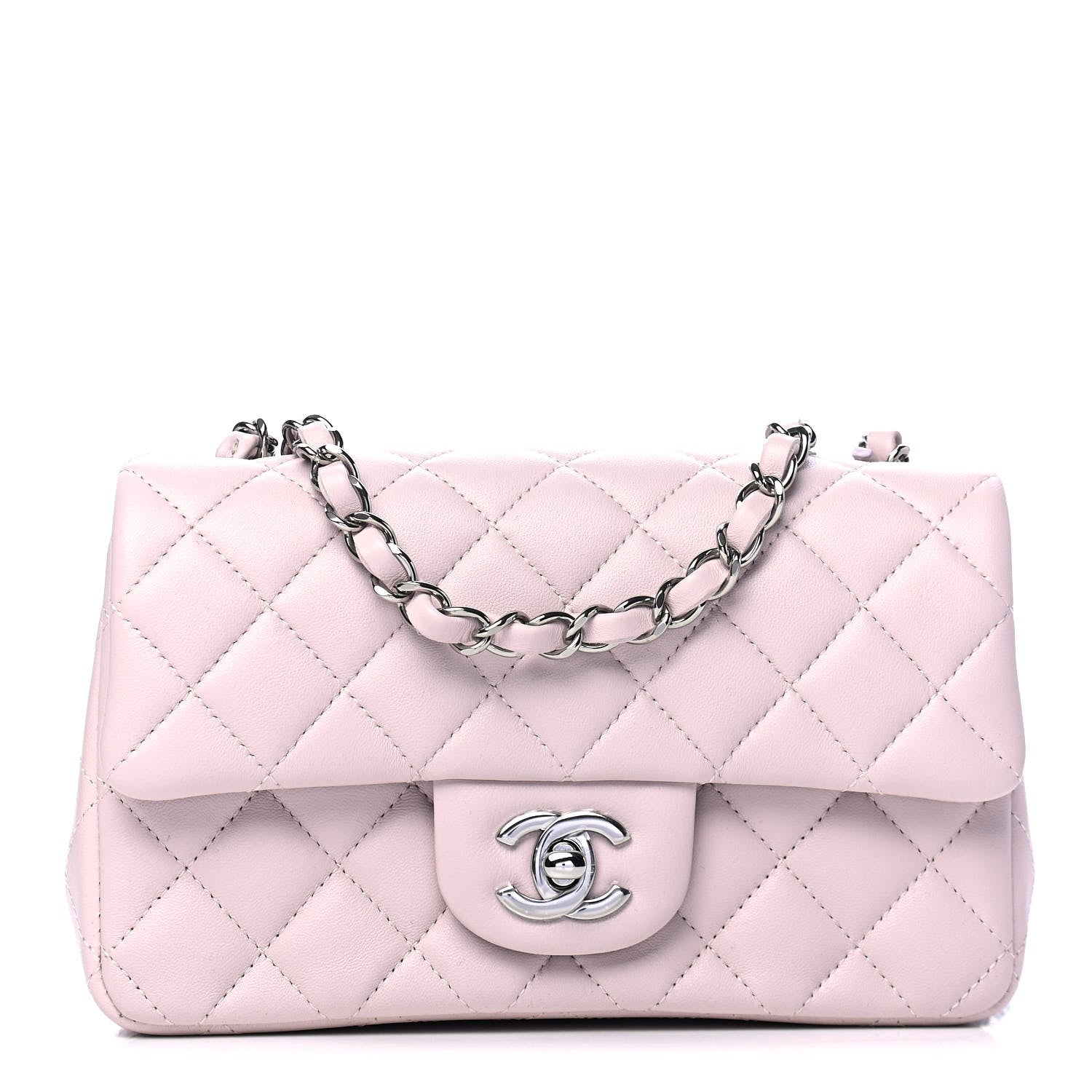 Chanel Lambskin Quilted Mini Rectangular Flap Light Purple 1 of 4