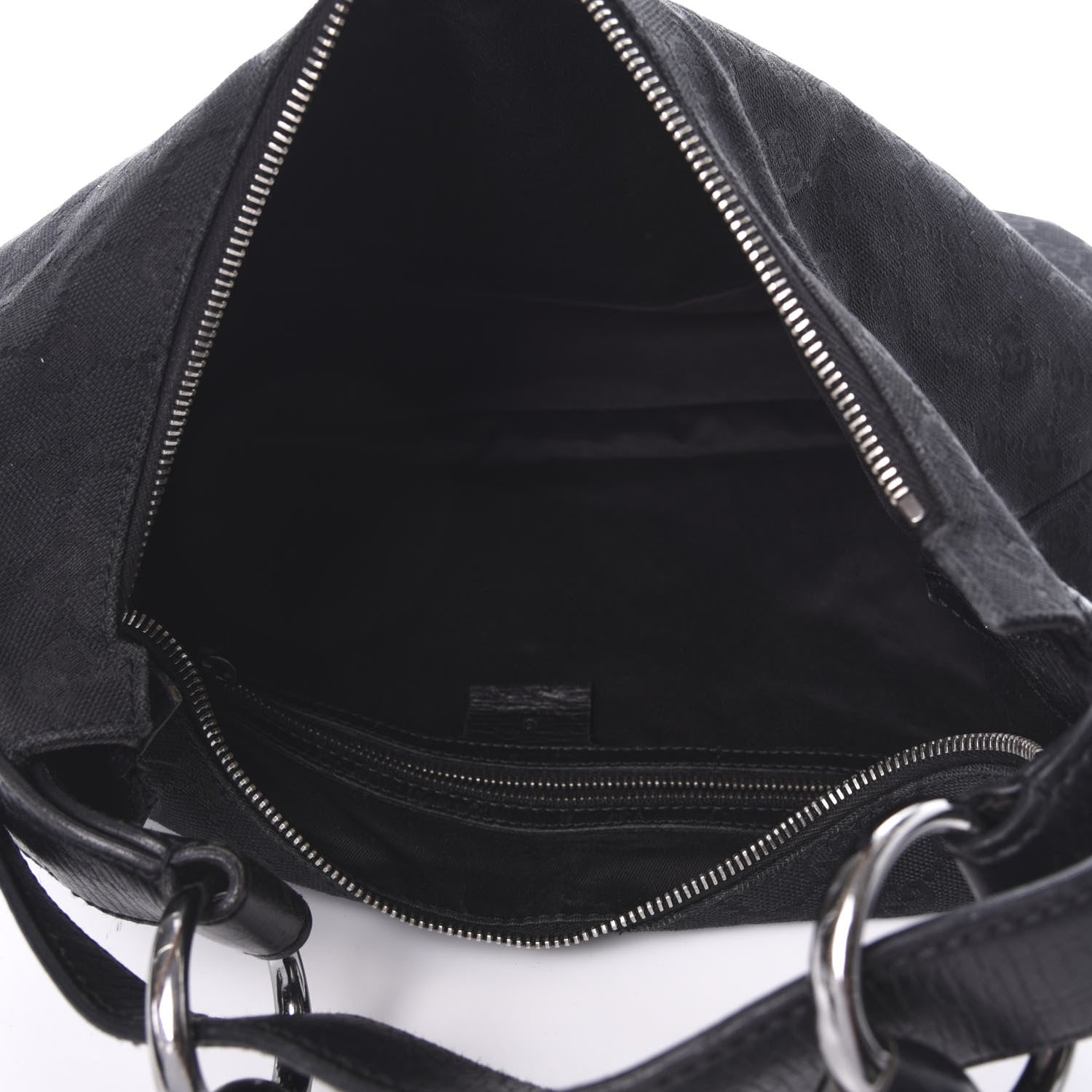 Gucci Monogram Large Horsebit Chain Hobo Black 5 of 10