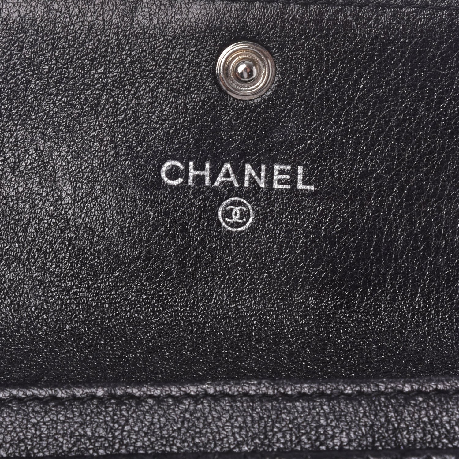 Chanel Metallic Calfskin Perforated Quilted Card Holder Grey 6 of 9