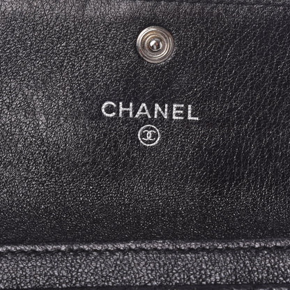 Chanel Metallic Calfskin Perforated Quilted Card Holder Grey 6 of 9